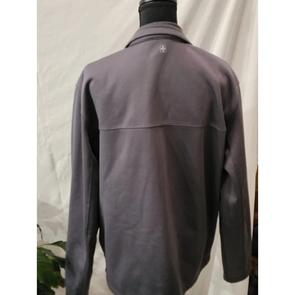 Swiss Tech Mens‎ Softshell Jacket Gray Fleece Lined Full Zip Performance Large